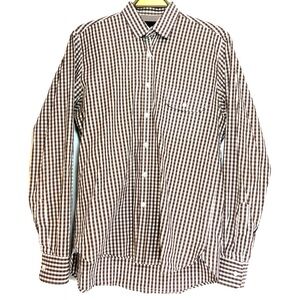 Dolce & Gabbana Brown Gingham Casual Button Down Shirt Size 40
